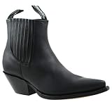  Botas de Vaquero de Cuero Real Negras de Mustang Mustang Resbalón en Botines Chelsea de tacón Cubano (Mens UK 12/ EU 46)