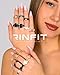Rinfit Silicone Ring for Her - Stainless Steel Heart - Rubber Wedding Bands for Women - Black/RoseGold, Size 8
