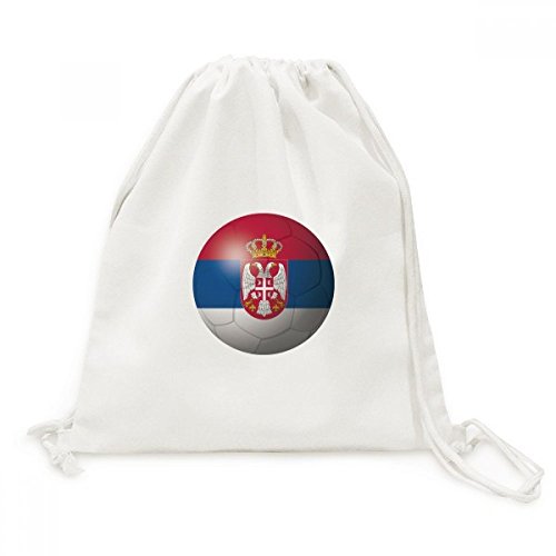 Sac à dos Serbie drapeau national football toile cordon sac de voyage