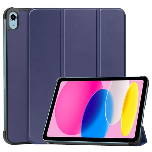 For iPad 第11世代 (A16) 11インチ 2025 / 第10世代 (A14) 10.9インチ 2022 ケース 【larfbulroc】軽量 薄型 PU レザー スマート カバー 耐衝撃 傷防止 ハード 背面 ケース 三つ折り スタンド オー