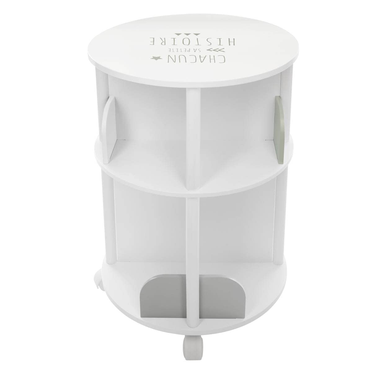 Atmosphera - Bibliothèque Enfant Ronde - Blanc et Gris H59 cm