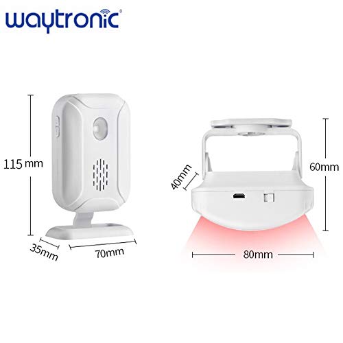Wireless PIR Motion Sensor Detector Security Alarm Chime,Shop Store Office Home Front Door Entry Welcome Doorbell,Mailbox Alert, Garage Driveway Alarm,with Night Light (2 Receiver and 1 PIR Detectors)
