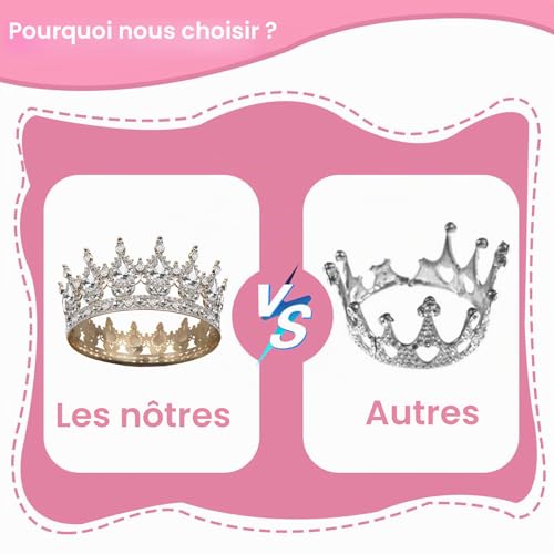 Girl Couronne Princesse, Shiny Diademe Femme, Belle Diademe, Peut Être un Cadeau pour un Mariage, Photographie, Fête D'anniversaire a Porter（Silvery） – vue 5
