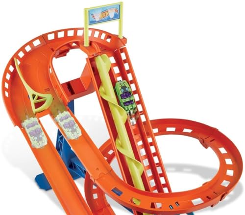 Hot Wheels Roller Coaster Rally avec propulseur électrique et looping - 4
