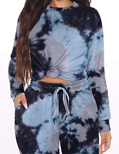 Wftbdream Oversized Sweatsuits For Women Set 2 Piece Outfits Tie Dye Pullover Large #TOP3