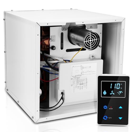 Image of 55000 BTU RV Tankless Water Heater, 12V 3.9 GPM, CSA Certificated, Instant Hot Water Heater with Wired Remote Controller, High Altitude Available, Compatible with All RVs (White)
