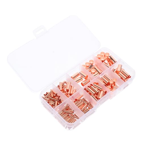 Cabilock 250Pcs Copper Tubes Joint Tube Connectors for Home Industry Use High Thermal Conductivity Workmanship Strong Reliable Wire Connecting