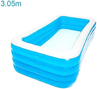 Large Inflatable Rectangular Garden Pool, 10.4ft x 5.9ft x 2.5ft, Family Outdoor Swimming Pool, Durable Easy Set Up, Backyard Summer Fun