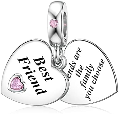 DALARAN Sterling Silver Heart Charm for Pandora Mum Sister Daughter Wife Charm Family Dangle Charm