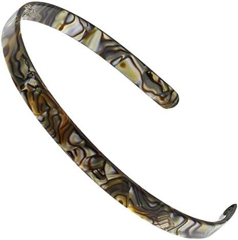 Camila Paris CP2005 French Headband for Women, Handmade Onyx, Strong Hold Grip Women's Hair Band, Ligth and Very Flexible, No Slip and Durable Styling Girls Hair Accessories, Made in France