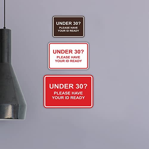 Panneau Under 30? Please Have Your ID Ready classique noir doré grand format pour bar