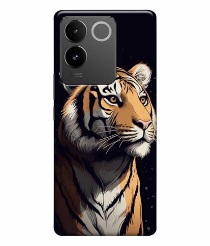 Image of Tiger Faces Animal Printed Hard Back Case Cover & Compatible for Vivo T2 Pro 5G | IQOO Z7 Pro 5G (Multicolor) - D1807