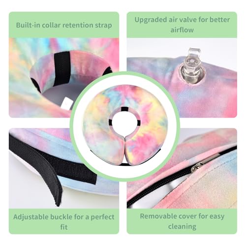 Image of Inflatable Dog Recovery Collar, Dog Cone Collar for After Surgery, Prevent Dogs from Biting & Scratching Wound E-Collars to Help with Healing Soft Pet Recovery Collar Does