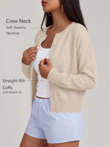 Image of Trendy Queen Cropped Cardigan Sweaters for Women Fall Fashion Clothes 2026 | Lightweight Knit Button-Down, Y2K Open-Front Layering Piece for Fall, Spring & Office Wear