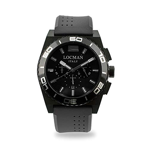 Montre Locman Italy Stealth Mare chronographe homme gris Titane 212