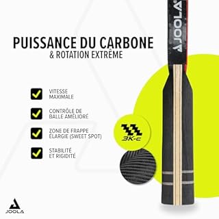 JOOLA Raquette de ping-Pong Infinity Carbon Raquette de ping-Pong de compétition Professionnelle approuvée par l'ITTF