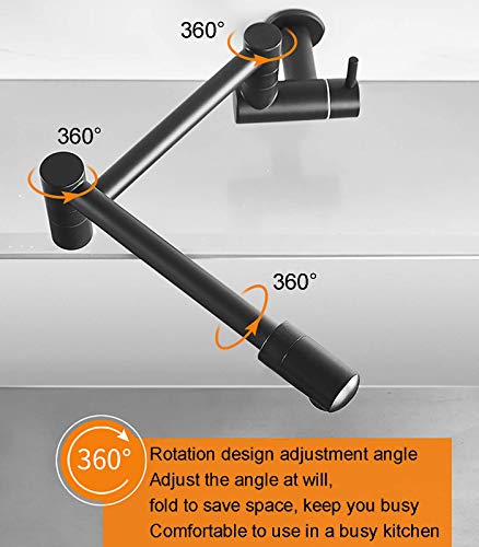Bec pivotant à 360 degrés pour robinet de cuisine noir pliable et extensible - 5