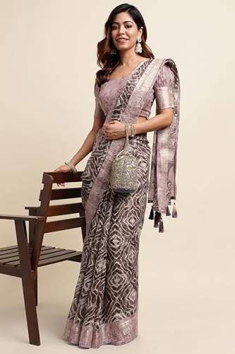 Image of MIRCHI FASHION Women Saree Cotton Blend Kalamkari Printed | Comfortable Office and Regular Daily Use Sari with Unstitched Blouse Piece