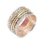  Meditationsringe, Spinnerringe, Silberringe für Frauen, Spinning Ring for Women, Spinner Band Rings, Anxiety Ring for Meditaion, 925 Sterling Silver Band, Brass and Copper Spinner Ring for Women