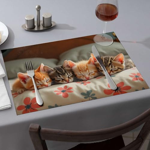 Sets de table de Pâques Fleurs sur l'oreiller - Protéger et décorer votre table (6 pièces)