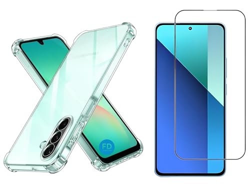 Kit Capa Capinha Anti-Impacto Premium Transparente + Película de Cerâmica 9D ou Privacidade 9D para Samsung Galaxy A26 - FD Acessórios (Capa + Película Cerâmica 9D)