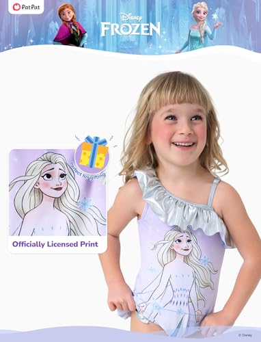 Image of Disney Stitch Frozen Marvel Minnie Mouse Girls Swimsuits Ruffle One Piece Bathing Suits UPF 50 Swimwear Quick Dry Size 2-13Y