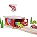 Bigjigs Rail Hangar Caserne de Pompiers | Train en Bois | Circuit Train Bois | Jouet Enfant | Jouet Éducatif | Cadeau Enfant | Jouet en Bois | Compatible avec Autre Marques de Train en Bois