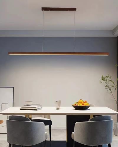 Lampe de table à manger LED dimmable en bois avec télécommande pratique - 4