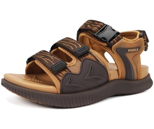 KuaiLu Mens Hiking Sandals with Arch Support Orthopedic Walking Recovery Sandals for Plantar Fasciitis Open Toe Summer Athletic Sport Comfortable Cushion Breathable Outdoor Water Sandals Size7-13