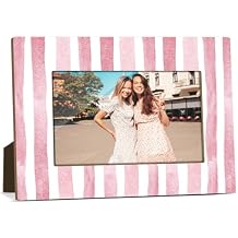 Pink Stripes Picture Frame, 4x6 Wood Photo Frame, Birthday Gifts for Friends Sisters Woman Girls, Picture Photo Frames Desk Tabletop Decor, Gifts for Friends -59