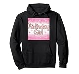 birthday girl pink square block design principessa bambini adolescenti felpa con cappuccio