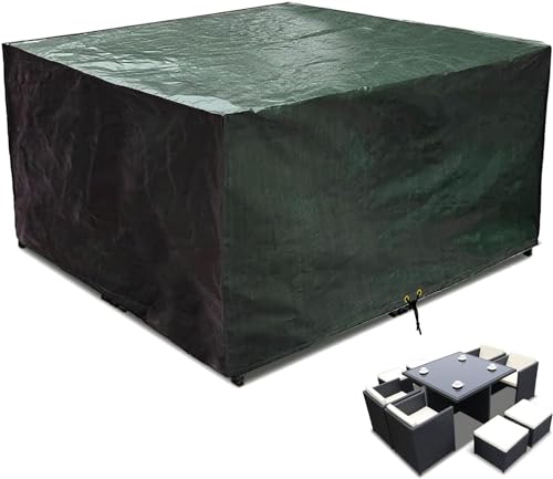 RICHIE – Housse pour meubles de jardin en rotin, cube étanche, 300x300x90 cm, pour patio extérieur, ensemble carré de table de jardin, résistante au...