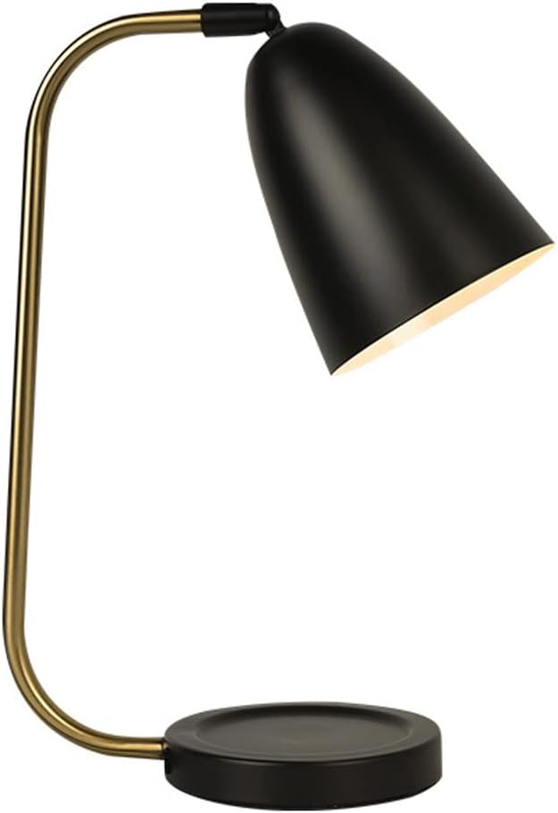 Minimalist Wrought Iron Table Lamp Creative Desktop Lighting Desk Lamp Modern Bedroom Bedside Lamp Office Desk Nightstand Table Lamp 13.8×7.9inch.