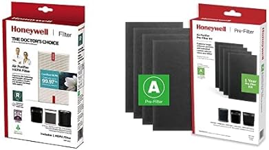 Honeywell HRF-R1C HEPA Filter (R) for Air Purifier and HRF-A300 1 Year Pre-Filter Kit for Extra Large Room HPA300 Series HEPA Console Air