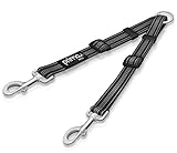 Prima Pets No Tangle Reflective Dog Leash Coupler - Double Dog Walker and Trainer Leash - Two Dogs Adjustable Spitter Lead - Each Side Adjusts 11