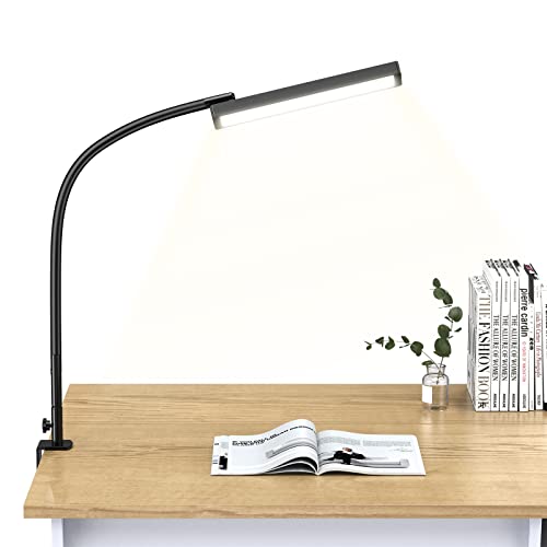 Lampara Escritorio Flexo LED Escritorio con Pinza, 14W Lampara Mesa con 5...
