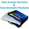 Case-it Universal Zipper Binder | 2-Inch O-Rings, 13-Inch Laptop/Tablet Padded Pocket, 400 Sheet Capacity, Multiple Storage Pockets & Shoulder Strap | School & Office Organizer | LT-007 Blue