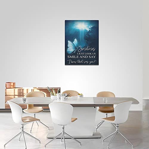 Jesus Scripture Wall Art Christian Jesus Butterfly Pictures Religious Painting Christian Wall Decor Jesus Canvas Prints Modern Framed Artwork For Bedroom Living Room 12"X16" #TOP3