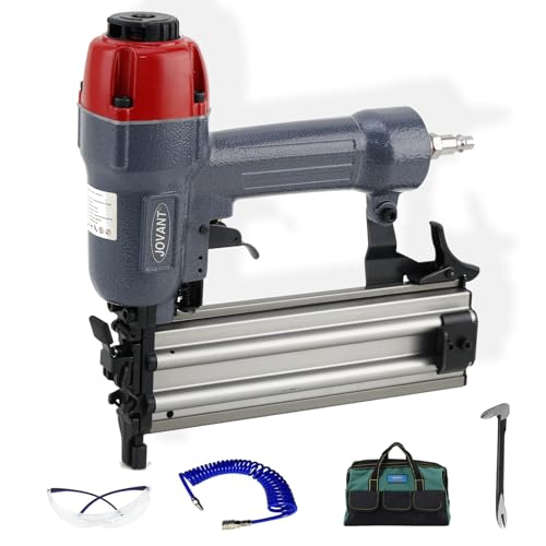 18GA Pneumatic Brad Nailer,Accepts 5/8 to 2Inch Brad Nails & Crown 5/8 to 1-5/8 Inch Staple.2 in 1 Nail Gun (Include 6m Air Tube,1*Nail Puller & Portable Bag)