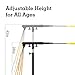 CEPHKY Batting Swing Trainer for Baseball and Softball with 4 Power Bands & Adjustable Height - High-Visibility Anti-Dent Target Ball, Portable Hitting Aid with Screw-in Base & Carry Bag for All Ages