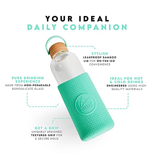 Neon Kactus Glass Water Bottle, Free Spirit, 1000 ml - Image 2
