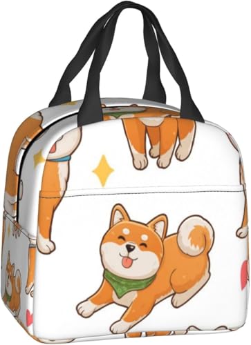 手提 ランチバッグ かわいい おもしろい 柴犬 ピクニックバッグ ランチバッグ 断熱 クーラーボックス アウトドア ハンドバッグ、ベントホルダー、クーラーボックス、エコバッグ、スタイリッシュ、軽量、ショッピングバッグ