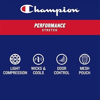 Champion Men's Boxer Briefs, Performance Stretch, Moisture Wicking, Multi-pack