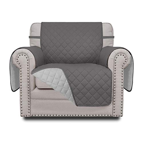Easy-Going Chair Sofa Slipcover Reversible Sofa Cover Water Resistant Couch Cover Furniture Protector Cover with Elastic Straps for Pets Kids Children Dog Cat (Chair, Gray/Light Gray)