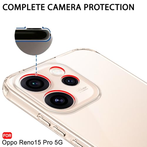 Image of TheGiftKart Back Cover Soft Case for Oppo Reno 15 Pro 5G | Best Camera Protection | Inbuilt Dust Plugs & Anti-Slip Grip | Ultra Clear Slim Back Cover for Oppo Reno15 Pro 5G (Silicone, Transparent)