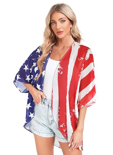 Image of Women Kimono Cardigans Casual Summer Tops Cover up Open Front Floral Print Resort Wear 2026