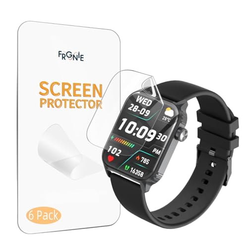 Frgnie 6 Stück Schutzfolie Kompatibel mit TRAUSI Smart Watch 1,8 Zoll, TPU Weich Folie Für TG08 Smartwatch Bildschirmschutzfolie
