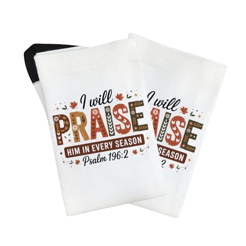 i'll praise him in every season half calf sock for daughter