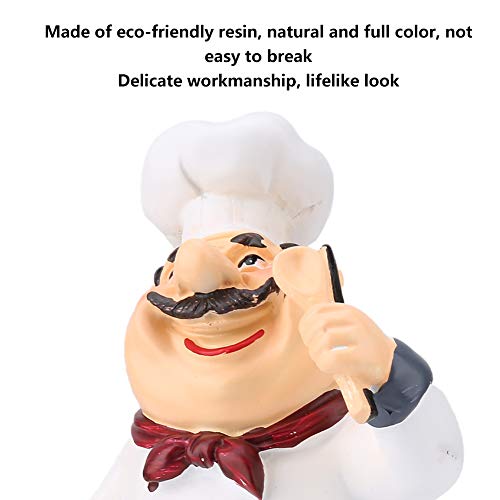 FTVOGUE Chef Figurines American Vintage Country Happy Chef Resin Figurine Home Restaurant Cafe Tabletop Decor Collectible Gifts(71110-04 chef holding spoon) - Image 4
