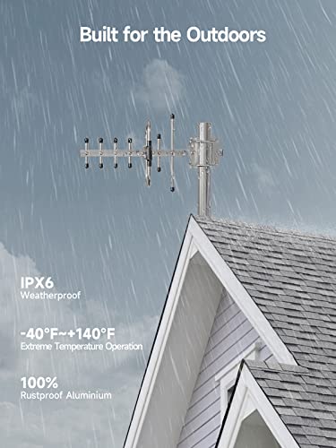 Image of Directional Yagi Antenna for Cell Phone Signal Booster /Cellular Repeater with SMA Female Connector 7-9 dBi 4G LTE Broadband 698-2700 Mhz Outdoor Antenna Universal